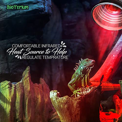 Reptile Heat Lamp Bulb | Full Spectrum Infrared Basking Bulb with UVA + UVB Light | Terrarium 100 Watt Basking Bulb | Self-Ballasted Vapor Amphibian and Reptile Basking Light