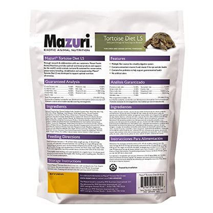 Mazuri Low Starch Tortoise Diet, for African Spurred/Sulcata, Desert, Egyptian, Galapagos, Gopher, Greek, Leopard, Pancake, Radiated or Yellow-Footed Tortoise, 12 oz - size: 12 Ounce (Pack of 1)