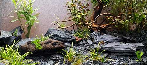 Natural Slate Stone 3 to 5 Inches - USA Sourced and Packaged for Aquascaping Aquariums, Terrariums, Paludariums, Reptiles, Wargaming, Model Railroads, Miniature Gardens, Mosaic Art (12lbs) - size: 12 Pounds