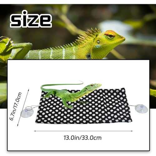 PINVNBY Crested Gecko Tank Hammock,Leopard Gecko Hammock Reptile Lounger with 2 Suction Cups Hooks Bearded Dragon Tank Accessories Lizards Soft Hanging Bed for Lizard Reptiles Gecko(2 Pcs)