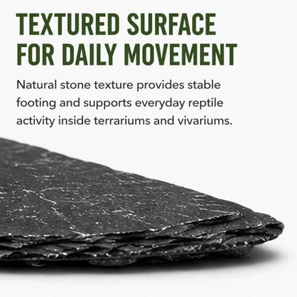 Natural Slate Reptile Basking Platform Feeding Stone for Tortoise Gecko Terrarium Decor(Rectangular Plate) - size: RECTANGULAR PLATE