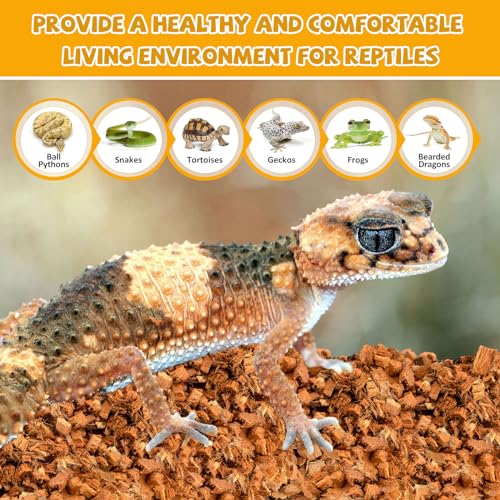 Legigo 10LBS Coconut Chip Substrate for Reptiles, 72QT Natural Coco Husk Chip Reptiles Bedding, Compressed Coconut Chip Substrate for Snake, Tortoise, Ball Python, Gecko, Lizard Terrarium Tanks - color: 1 Pack-10LBS