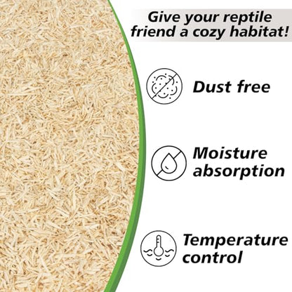 Sukh 14OZ Natural Aspen Shavings Reptile Bedding, Soft Wood Shavings Terrarium & Tank Substrate, Nesting Material for Snake, Lizard, Tortoise, Small Animal, Rabbit, Chicken & Bird