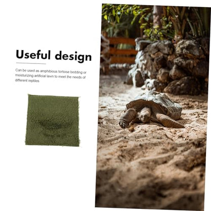 BESPORTBLE Reptile Carpet Mat Breathable and Comfortable Terrarium Liner for Lizards Frogs and Tortoises Easy to Cut for Moisture Retaining Imitation Grass Bedding - size: 20.00X20.00X0.50CM
