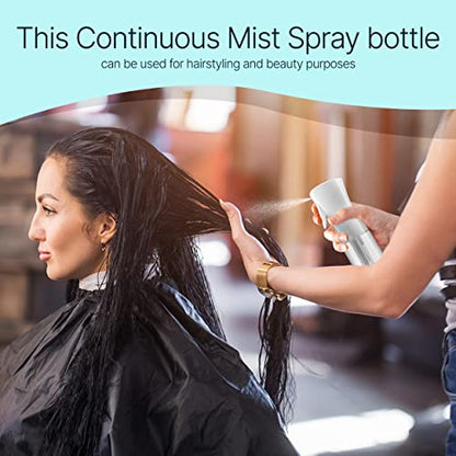 BeautifyBeauties Hair Spray Bottle – Ultra Fine Continuous Water Mister for Hairstyling, Cleaning, Plants, Misting & Skin Care (Black, 6.8 Ounces) - color: Black, size: 6.8 Ounces