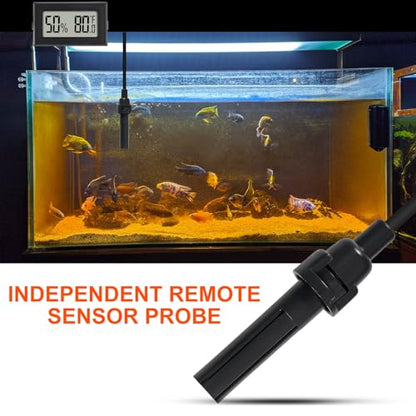 1Pcs Mini Digital Thermometer Hygrometer Gauge Indoor with Probe Sensor LCD Display Meter Temperature Humidity Fahrenheit Meter for Incubator Reptile Plant Tank Garden ℉ - size: 1 PCS