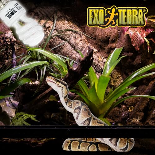 Exo Terra Repti Glo 5.0 Tropical Terrarium Lamp, Compact Fluorescent Reptile Bulb, 13 Watts, PT2186A1, whites & tans