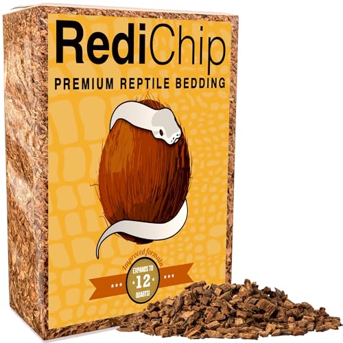 RediChip Reptile Bedding Loose Medium Coconut Chip Substrate 12 Quart Coco Husk Mulch for Snake and Gecko Habitat, Ball Python Terrarium, Lizard and Turtle Tanks, Tortoise Enclosure - size: 12 Quart