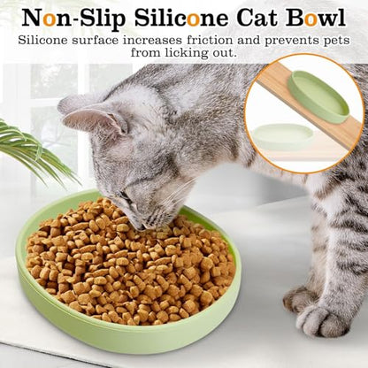 Silicone Dog Food Plate Shallow Dog Bowl Flat Cat Dish Small Puppy Plates for Small Dogs and Cats Whisker Fatigue Pet Feeding Bowls for Dry and Wet Food (Light Brown) - color: 2 Pcs - (Orange-Pink)