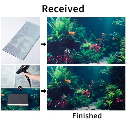 COMSUN 3 Pack Aquarium Background, 36x18 inches Polyester Aquarium Background, Cloth Fish Tank Background, Undersea Corals Sunshines & Rock Aquatic Plants - size: 36x18 Inch