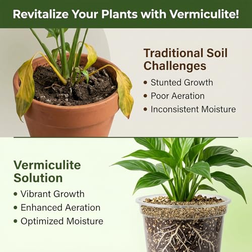 Sukh 14.6OZ Vermiculite - Organic Vermiculite for Gardening Plants Fine Horticultural Soil Amendments Bulk Additive Perfect Potted and Garden Professional Grade 1-3mm - size: 1-3MM