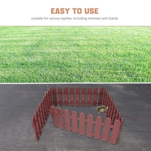 BESPORTBLE 4pcs Outdoor Tortoise Enclosure Fence, Reptile Pet Playpen Barrier, 50x20 Inch Brown Animal Fence for Lawn Garden Yard, Small Pet Safety Enclosure for Outdoor Use