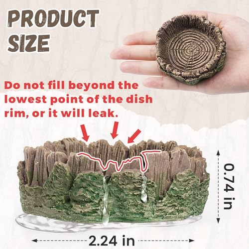 Reptile Water Dish Hermit Crab Food Bowl Small for Tank Feeding 2 Pack