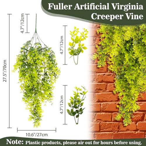 RAINFLOW 1PCS Artificial Hanging Plants - Waterpoof Fake Plants Outdoor, Faux Greenery UV Resistant Fake Creeper Hanging Plant for Home Office Patio Garden Jungle Party Indoor Decor
