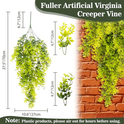 RAINFLOW 1PCS Artificial Hanging Plants - Waterpoof Fake Plants Outdoor, Faux Greenery UV Resistant Fake Creeper Hanging Plant for Home Office Patio Garden Jungle Party Indoor Decor
