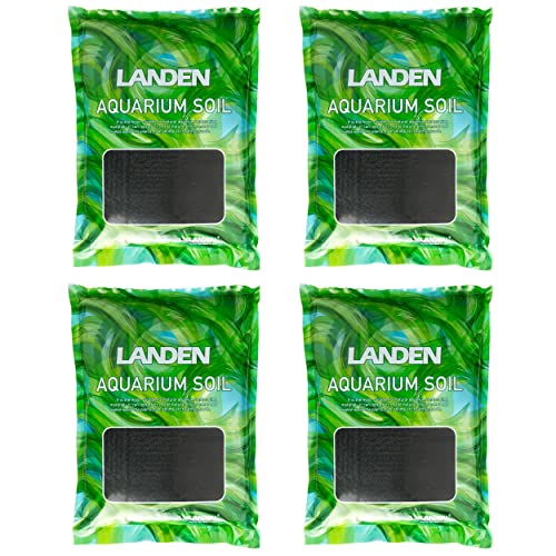 Landen Aqua Soil Substrate for Natural Planted Aquarium, Plant or Shrimp Stratum, Clay Gravel and Stable Porous Substrate for Freshwater Aquarium, Black Color 40lbs - size: Mixed-5L x 4packs
