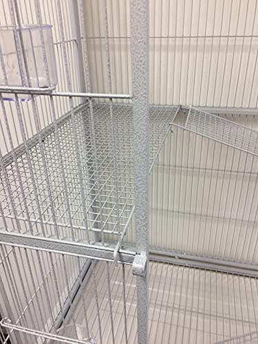 Extra Large Wrought Iron Chew-Proof 4-Levels Narrow Bar Spacing Ferret Chinchilla Squirrel Sugar Glider Rats Mices Rabbit Squirrel Hamster Cage Easy Clean Pull Out Tray with Removable Rolling Stand - color: White Vein, size: 32"L x 19"W x 60"H With 1/2" S