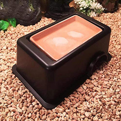 Tfwadmx Reptile Hide Box, Humid Hideout Cave for Reptiles Snake Hide Lizards Hideaway Hut Leopard Gecko Tank Accessories for Snakes Leopard Spiders Turtles Amphibians