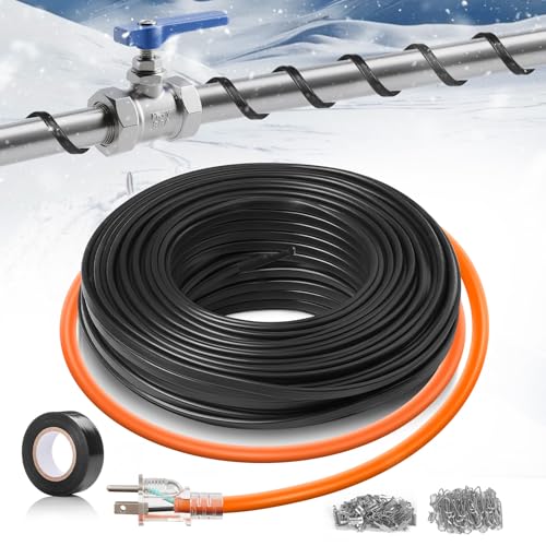 3FT（3FT-200FT） Pipe Heating Cable for Pipe Freeze Protection, Heat Cable for Water Pipes(Metal and Plastic), Pipe Heat Tape Keeps Water Flowing at -40°F 5w/ft, 120V Plumbing fixture - size: 3FT