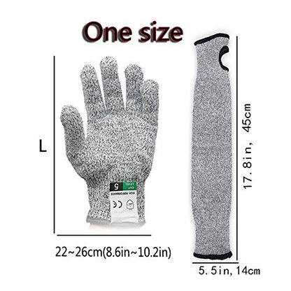 Cut Resistant Nitrile Gloves and Sleeves with EN388 Level 5 Protection - color: Black