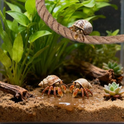 1 Pack 25.6" Hermit Crab Climbing Toys Hanging Hermit Crab Rope Ladder Reptile Tank Terrarium Accessories Reptile Vines Toys Habitat Decor for Leopard Gecko Lizards Frog Snake