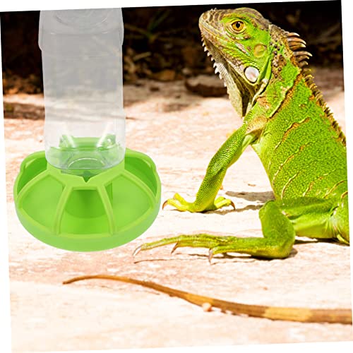2sets Reptile Water Feeders Plastic Drinking Bowls for Tortoises and Lizards Easy to Clean Non-tip Design for Aquatic Pets and Small Reptiles Green