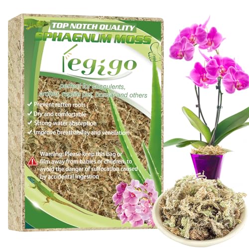 Legigo 3.5oz Premium Sphagnum Moss Potting Mix- 4 QT Natural Succulent Carnivorous Plants Moss Dried, Plant Growing Medium for Orchid Succulent Sarracenia Orchid Gardening Plants Reptiles - color: 4 QT(Appx.3.5oz)
