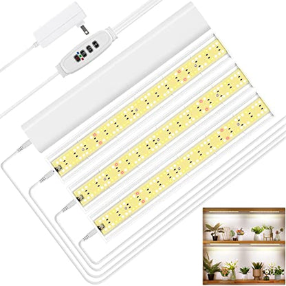 FOXGARDEN Grow Light, Full Spectrum Plant Light Strip for Indoor Plants, 384 LED Bright Grow Lamp with Auto On/Off Timer 4/8/12H, 4 Switch Modes, 10 Dimmable Brightness, 4 Packs - color: Four Heads