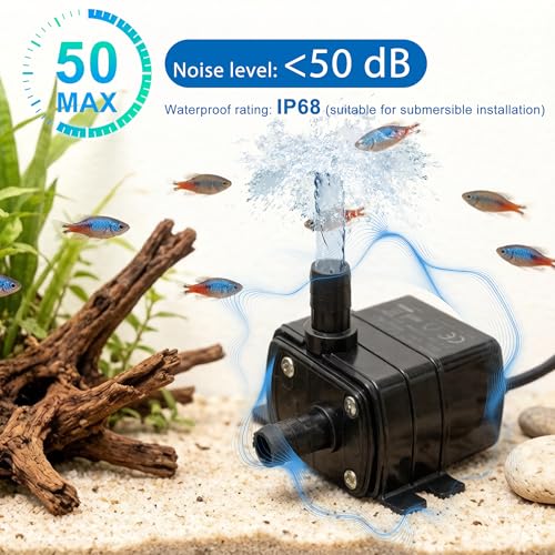 CONQUERALL 12V DC Brushless Submersible Pump 71GPH 16.4ft 14W for PC Water Cooling Cooler Drainage - color: 12v 14w 240l/H 5m Head, size: 1PC
