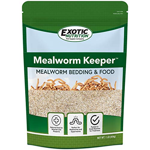 Exotic Nutrition Mealworm Keeper - Healthy Bedding & Feed for Breeding Live Feeder Mealworms… (1 lb) - size: 1 Pound (Pack of 1)