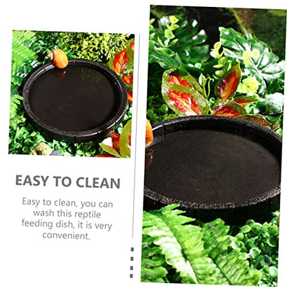 4pcs Reptile Food Bowls Smooth Plastic Drinking Dish for Tortoise Lizard Amphibian Feeding Safe Easy to Clean Water Container for Pets