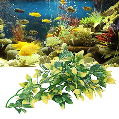 BORDSTRACT Artificial Reptile Plant, Lifelike Plastic Hanging Leaves Decoration with Suction Cup for Terrarium Fish and Reptile Habitats (T-153E2) - size: T-153E2