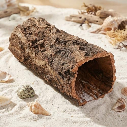 DECHOUS Natural Cork Bark for Reptile Hideout Round Cork Bark Tube Terrarium Accessories 7.8x3in Wood Tree Trunk Climbing Hide for Gecko Lizard Snake Spiders Bearded Dragons Tank Decor