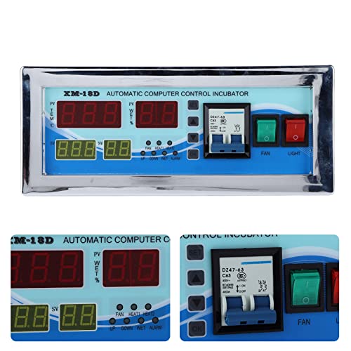 110V Egg Incubator Controller, XM-18D Digital Automatic Temperature Humidity Control Thermostat with Sensor Probe for Homebrew Incubator Greenhouse