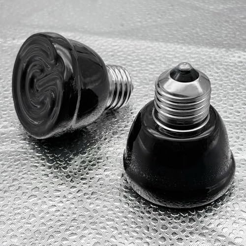2Pcs 100W Reptile Heat Lamp Ceramic Emitter, Ceramic Heat Lamp for Cats, Chickens, Parrots, Reptiles and Small Animals (Black Mini 110V 100W) - color: Black Mini 110v 100w