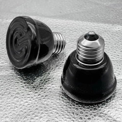 2Pcs 100W Reptile Heat Lamp Ceramic Emitter, Ceramic Heat Lamp for Cats, Chickens, Parrots, Reptiles and Small Animals (Black Mini 110V 100W) - color: Black Mini 110v 100w