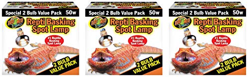 Zoo Med Reptile Basking Spot Lamp 50 Watt - 6 Bulbs Total (3 Packs with 2 per Pack) | (3 Packs)