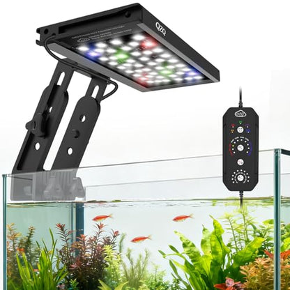 QZQ Fish Tank Light – Aquarium Light 24/7 Mode LED Aquarium Lights for Fish Tank with Adjustable Timer/Brightness, Aquarium Plant Light (12W for 7–12 Inch Tank) - size: 12W for 7-12 Inch Tank