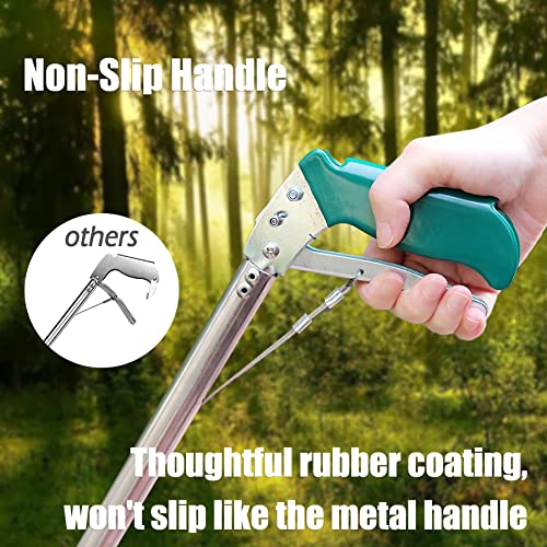 IC ICLOVER 47 Inch Extra Heavy Duty Snake Tongs, Standard Reptile Snake Grabber Catcher Tool, Professional Reptile Grabber Rattle Snake Catching Wide Jaw Handling Tool, with Locking - Stainless Steel