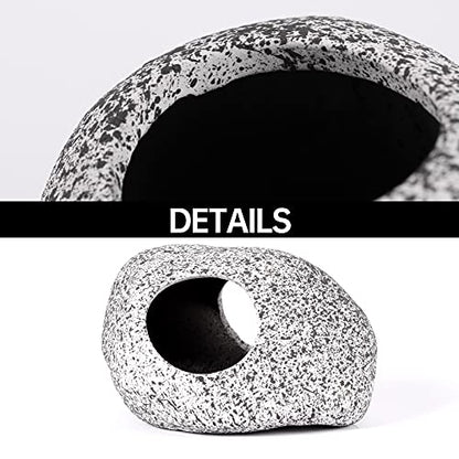 3 Pieces Rock Aquarium Decorations, Stackable Cave Aquarium Decor, Betta Fish Tank Accessories Hideout Hidden Stones Ornaments, Fish Rock House Hideaway Tunnel Fish Cave for Aquarium Shrimp Cichlid