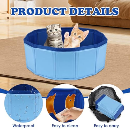Foldable Bearded Dragon Bathtub, Bearded Dragon Pool, Bearded Dragon Bathtub with Soft Brush and Towel Set Reptile Accessories