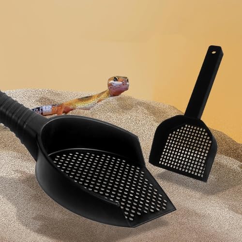 2pcs Reptile Sand Scoop Hamster Metal Litter Scoop for Sandbath Box 2PCS Litter Box Mesh Scooper Accessories for Guinea Pig, Gerbil, Rebbits, cat Small Animals