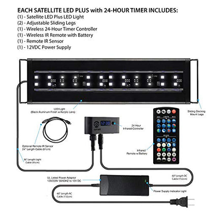 Current USA 24-36" Inch Satellite Freshwater LED Plus Full Spectrum RGB+W Light for Aquariums | Wireless 24 Hour Remote Control Fish Tank Lighting (4506) - size: 24-36 inch