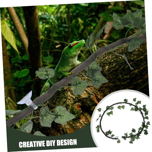 MERRYHAPY 1m Jungle Vines Rattan Strip with Suckers for Reptiles Flexible Habitat Decor for Lizards Frogs Snakes and with Suction Cups