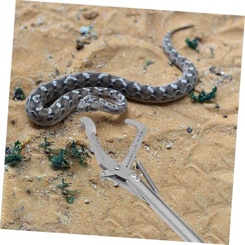 Folding Stainless Steel Snake Trap Clamp Safe Snake Catch Tool with Lock for Reptile Handling