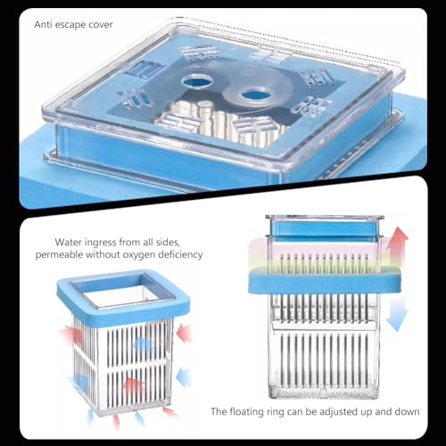 La La Pet® Floating Fish Breeding Box with Lid Parent Fish and Baby Fishes Aquarium Divider Hatching Box with Adjustable Floating Ring Transparent Incubator