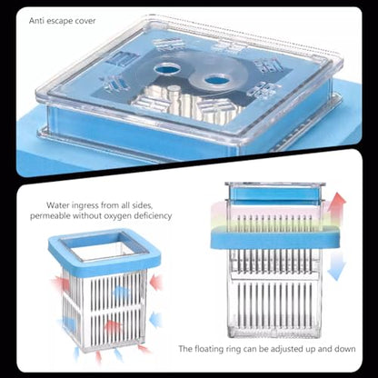 La La Pet® Floating Fish Breeding Box with Lid Parent Fish and Baby Fishes Aquarium Divider Hatching Box with Adjustable Floating Ring Transparent Incubator