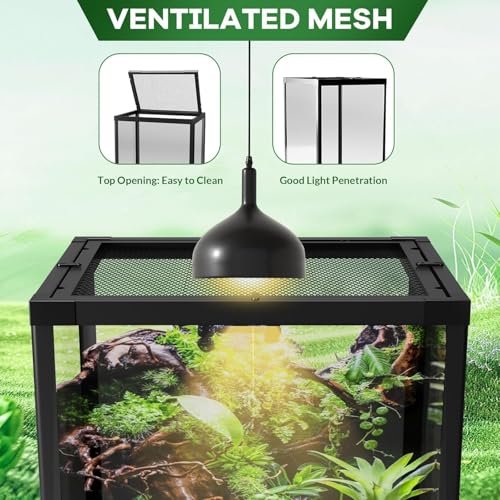 67 Gallon Reptile Tall Glass Terrarium 36" X 18" X 24" - Anti-Escape Design, Dual-Climate Water-Tight Base for Easy Maintenance,Reptile Enclosure with Top Screen Ventilation