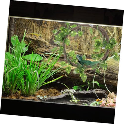 TOYANDONA Simulation Rattan Vine with Suction Cups for Reptile Tank Decoration Lifelike Climbing Branch with Bright Leaves for Bearded Dragon Lizard Gecko Chameleon Terrarium Habitat