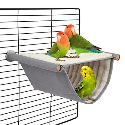 BWOGUE Winter Warm Bird Nest Bed Hanging Hammock Snuggle Hut Parrot House Tent Toy Bird Cage Perch for Parakeet Budgies Cockatiels Lovebird Cockatoo Finch Hamster Chinchilla Guinea Pig(Medium, Grey) - color: Grey, size: Medium (9"x7.2")